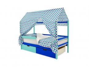 Кровать-домик Svogen с ящиками и бортиком мятно-синий в Ревде - revda.magazinmebel.ru | фото - изображение 5