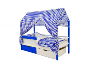 Кровать-домик Svogen с ящиками и бортиком сине-белый в Ревде - revda.magazinmebel.ru | фото - изображение 4
