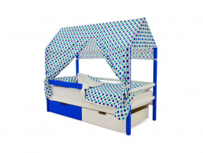 Кровать-домик Svogen с ящиками и бортиком сине-белый в Ревде - revda.magazinmebel.ru | фото - изображение 5