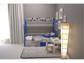 Кровать-домик Svogen с ящиками и бортиком сине-белый в Ревде - revda.magazinmebel.ru | фото - изображение 6