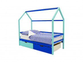 Кровать-домик Svogen с ящиками мятно-синий в Ревде - revda.magazinmebel.ru | фото