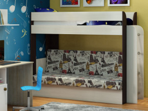 Кровать двухъярусная Карамель 75 венге ткань биг бен в Ревде - revda.magazinmebel.ru | фото