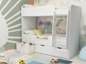 Кровать двухъярусная Малыш двойняшка белый в Ревде - revda.magazinmebel.ru | фото