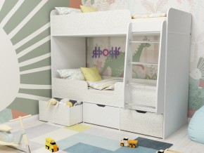 Кровать двухъярусная Малыш двойняшка белый феритейл в Ревде - revda.magazinmebel.ru | фото