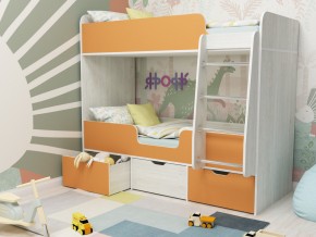 Кровать двухъярусная Малыш двойняшка винтерберг-оранжевый в Ревде - revda.magazinmebel.ru | фото - изображение 1