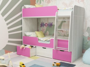 Кровать двухъярусная Малыш двойняшка винтерберг-розовый в Ревде - revda.magazinmebel.ru | фото