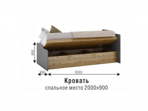 Кровать Харви белый/вотан в Ревде - revda.magazinmebel.ru | фото - изображение 3