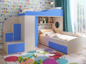 Кровать Кадет 2 Дуб молочный-голубой в Ревде - revda.magazinmebel.ru | фото - изображение 1