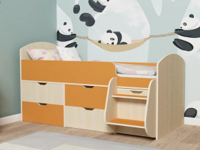 Кровать Малыш-7 Дуб-Оранжевый в Ревде - revda.magazinmebel.ru | фото