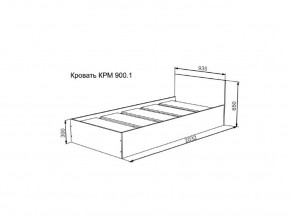 Кровать Мори КРМ 900.1 графит в Ревде - revda.magazinmebel.ru | фото - изображение 2