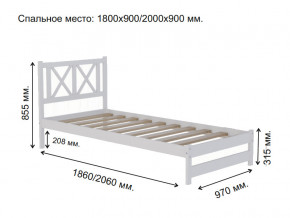 Кровать односпальная Аист-7 Классика белый 2000х900 мм в Ревде - revda.magazinmebel.ru | фото - изображение 2