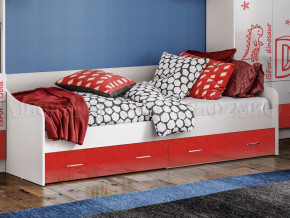Кровать с ящиками Вега Алфавит Красный в Ревде - revda.magazinmebel.ru | фото
