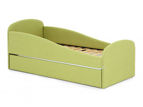 Кровать с ящиком Letmo авокадо (рогожка) в Ревде - revda.magazinmebel.ru | фото - изображение 1