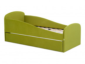 Кровать с ящиком Letmo оливковый (велюр) в Ревде - revda.magazinmebel.ru | фото