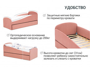 Кровать с ящиком Letmo пудровый (велюр) в Ревде - revda.magazinmebel.ru | фото - изображение 2