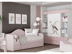 Кровать с мягкой обивкой Алиса ПМ-332.18 велюр розовый в Ревде - revda.magazinmebel.ru | фото - изображение 3