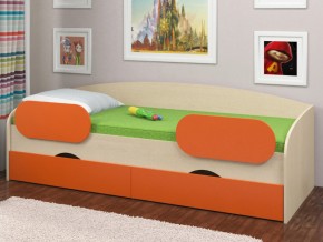 Кровать Соня 2 дуб молочный-оранжевый в Ревде - revda.magazinmebel.ru | фото - изображение 2