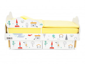 Кровать Stumpa Облако бортик и ящики рисунок Шале в Ревде - revda.magazinmebel.ru | фото - изображение 4