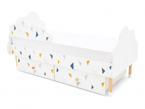 Кровать Stumpa Облако бортик и ящики рисунок Треугольники желтый, синий в Ревде - revda.magazinmebel.ru | фото - изображение 7