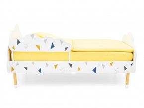 Кровать Stumpa Облако с бортиком рисунок Треугольники желтый, синий в Ревде - revda.magazinmebel.ru | фото - изображение 3