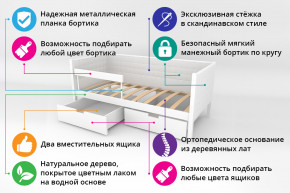 Кровать-тахта Svogen мягкая с ящиками и бортиком с фото белый/динозаврики в Ревде - revda.magazinmebel.ru | фото - изображение 2