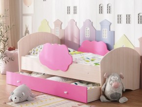 Кровать Тучка с ящиком дуб-розовый в Ревде - revda.magazinmebel.ru | фото