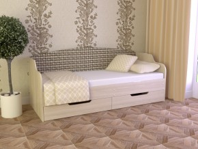 Кровать Юниор Тип 2 Микровелюр-плетенка светлая 800х1600 в Ревде - revda.magazinmebel.ru | фото