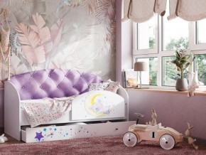 Кровать Звездочка с бортиком Белый-фиолетовый в Ревде - revda.magazinmebel.ru | фото