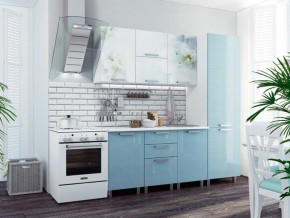 Кухня 2100 Бьянка голубые блестки в Ревде - revda.magazinmebel.ru | фото