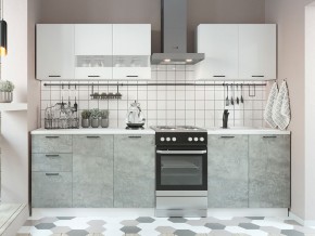 Кухня Дуся 2000 мм Белый Бриллиант/цемент в Ревде - revda.magazinmebel.ru | фото - изображение 1