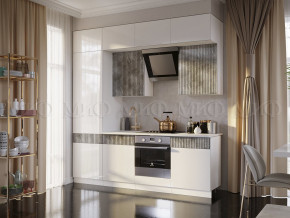 Кухонный гарнитур Оливия 2400 Белый глянец холодный/Мрамор золото в Ревде - revda.magazinmebel.ru | фото - изображение 1