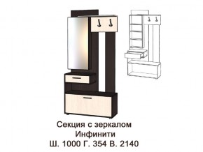 Секция с зеркалом в прихожую Инфинити ясень шимо в Ревде - revda.magazinmebel.ru | фото - изображение 2