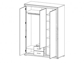 Шкаф B136-SZF3D2S Мальта сибирская лиственница в Ревде - revda.magazinmebel.ru | фото - изображение 2