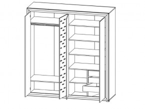 Шкаф B136-SZF4D Мальта сибирская лиственница в Ревде - revda.magazinmebel.ru | фото - изображение 2