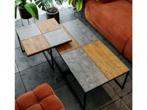 Стол журнальный Фьюжн квадро Дуб американский/серый бетон в Ревде - revda.magazinmebel.ru | фото - изображение 3