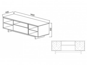 Тумба для ТВА Moderno-1400 Ф2 в Ревде - revda.magazinmebel.ru | фото - изображение 4